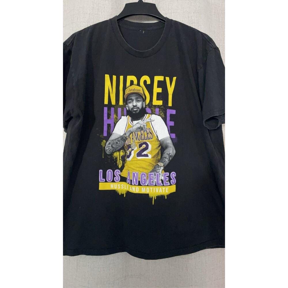 Nipsey Hussle Motivate LA Lakers Crenshaw Shaka Sports Rap Hip Hop T Shirt -L
